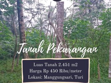 Dijual Tanah Pekarangan Luas Sleman Utara: Turi