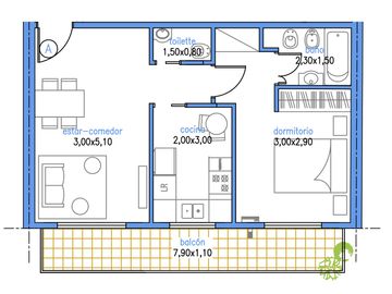 Departamento de 2 ambientes en Venta en Almagro