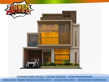 3 Lantai Rumah Batu Tipe 75 Pusat Kota Batu View Arjuna