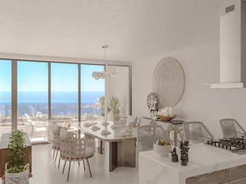 Departamento con ventanas grandes, con alberca semi-olimpica, juegos para niños,