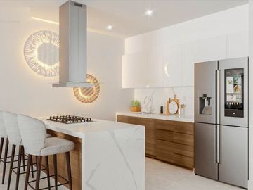 Departamento con ventanas grandes, con alberca semi-olimpica, juegos para niños,