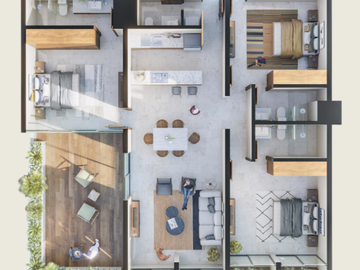 Departamento en Venta en Mérida, Mira, Colonia México, Mérida (Mod. Terraza 1)