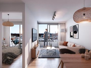 Venta apartamento 1 dormitorio a estrenar con terraza en Tres Cruces, Montevideo