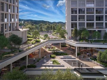 Departamento con bosque privado, cine, muro de escalar, parque para perros, jueg