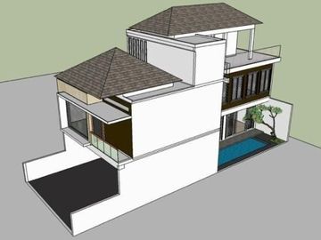 Rumah 2 lantai dalam komplek dengan kolam renang pribadi di belakang mall cinere