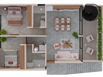 Duplex Roof en 1er Nivel en Tulum entrega Otoño 2025