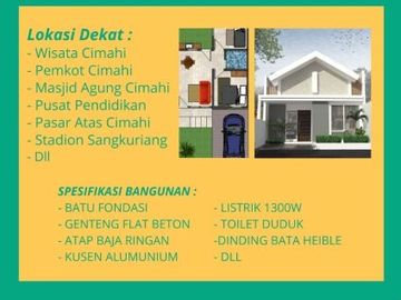 Rumah Exclusive 10 menit ke Kantor Pemkot Cimahi Mulai 400 juta-an Cash Keras.