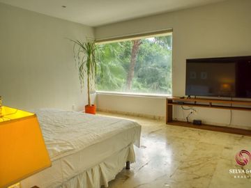 Departamento con plunge pool, terraza vista verde, venta Ikal Living Playacar