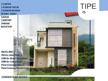 3 Lantai Rumah Batu Tipe 75 Bergaransi Sewa Kelola