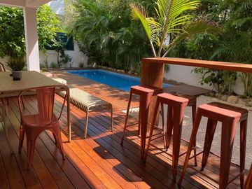 Casa con alberca privada, area de tv, en venta, Selvamar, Playa del carmen.