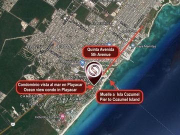 Departamento vista al mar desde la alberca, spa, gym, en Playacar venta