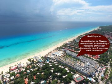 Departamento vista al mar desde la alberca, spa, gym, en Playacar venta