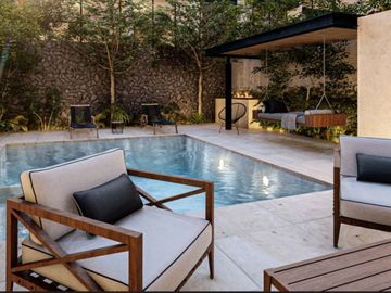 Apartamento con balcon, alberca, Gimnasio, area de asador,area para perros