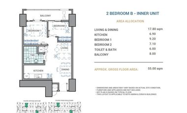 2 BR 55 sqm | Allegra Garden Place Preselling Condo in Pasig