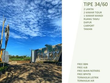Best Seller 2 Lantai RumahBisa KPR 2KT Tipe 34/60