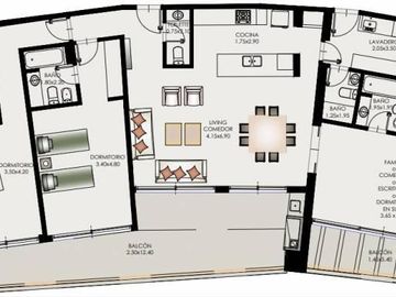 departamento en venta en acqua Rio 3 dormitorios