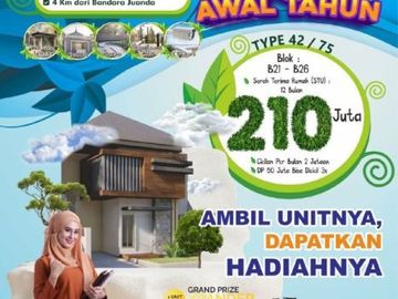 Rumah modern damarsi, dekat bandara juanda Ukuran 7,5 x 10
