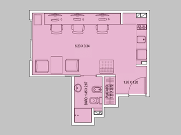 Departamento en Venta en Barrio Norte 1 ambiente 32 m2 - Viamonte 2000