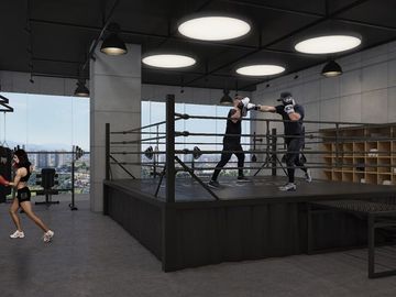 Departamento con terraza, cine, spa, juegos para niños, cuarto de juegos, alberc