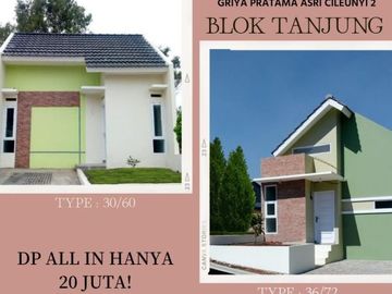 Rumah murah dp ringan lokasi strategis bebas banjir