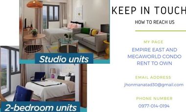 Studio 15K Monthly No Downpayment with Parking Rent To Own