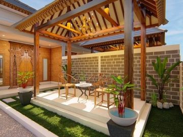 Rumah Cantik Megah Konsep Semi Joglo di Prambanan