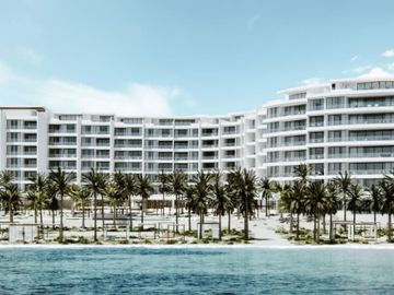 Condo con terraza que tiene vista al mar, cuatro recamaras, alberca, pre-venta,