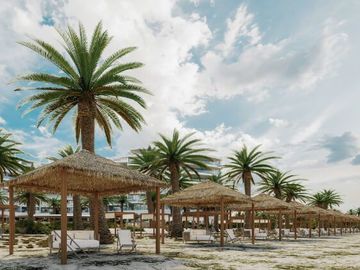 Condo con terraza que tiene vista al mar, cuatro recamaras, alberca, pre-venta,