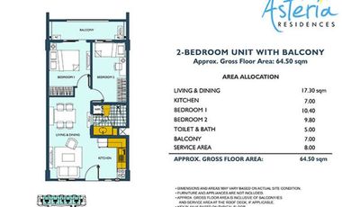 2 Bedroom RFO Unit in Asteria Residences Paranaque City