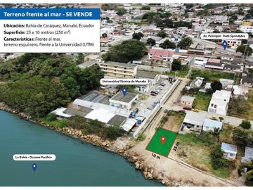 Terreno en venta Bahía de Caráquez Frente al Mar