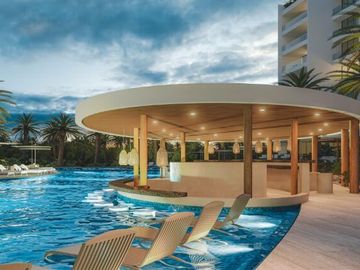 Condominio con terraza con vista al mar, alberca, cuarto lavado, venta, pre-cons