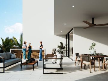 Condominio con terraza con vista al mar, alberca, cuarto lavado, venta, pre-cons