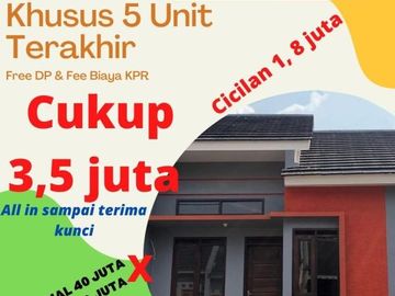 DP 0 Booking 3Jtan ALL IN Cicilan Ringan Rumah di Jelekong Baleendah Bebas Banjir
