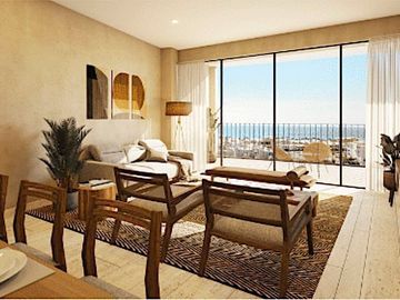 Departamento a pasos del mar, alberca, gym, rooftop, en venta.