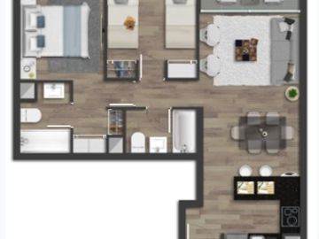 Departamento NUEVO en venta de 1, 2 y 3 dorm. en Ñuñoa
