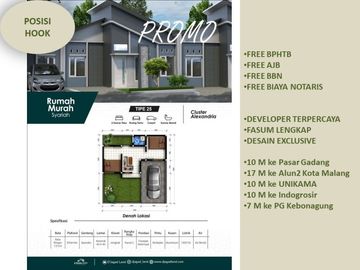 Posisi Hook Rumah View Pegunungan Dekat Kota 2KT Tipe 25/107
