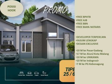 Posisi Hook Rumah View Pegunungan Dekat Kota 2KT Tipe 25/107