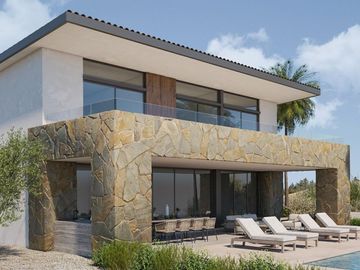 Villa con vista al mar,  jacuzzi, alberca, area de asador y  fogata, en residenc