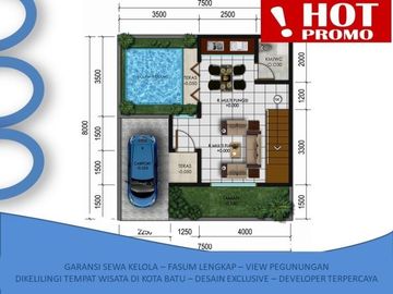 Private Pool Rumah Batu Tipe 67 Harga Special