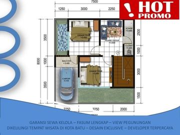 Private Pool Rumah Batu Tipe 67 Harga Special