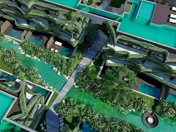 Penthouse con alberca privada, areas comunes rodeadas de naturaleza