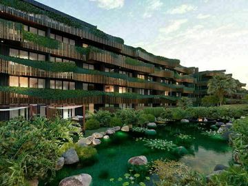 Penthouse con alberca privada, areas comunes rodeadas de naturaleza