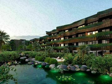 Penthouse con alberca privada, areas comunes rodeadas de naturaleza
