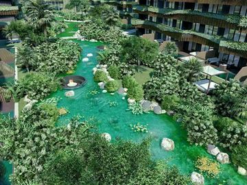 Penthouse con alberca privada, areas comunes rodeadas de naturaleza