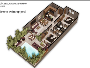 Penthouse con alberca privada, areas comunes rodeadas de naturaleza