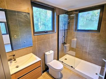 Casa Contemporánea inmersa en bosque nativo-3D/3B-El Bosque