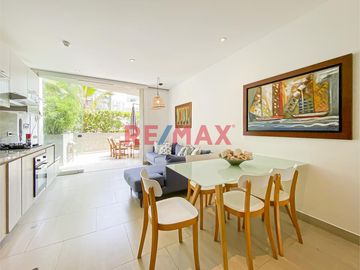 DEPARTAMENTO EN CONDOMINIO OCEAN REEF  - SAN BARTOLO
Vive todo el año respirando aire puro.
Características del departamento:
	Área construida