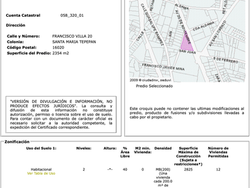 Terreno en Tepepan , uso de suelo habitacional y comercial