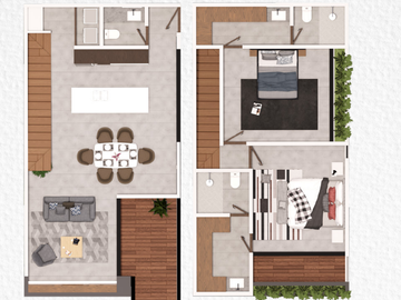 Departamento en venta Mérida Yucatán, Tabalta Temozón Norte
