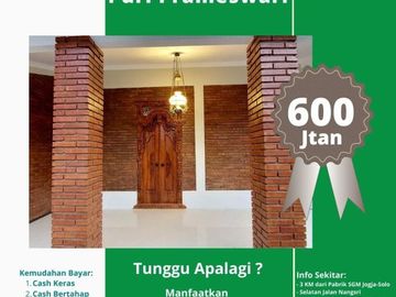 Dijual rumah Etnik Limasan di kawasan Candi Prambanan